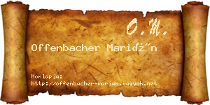 Offenbacher Marián névjegykártya